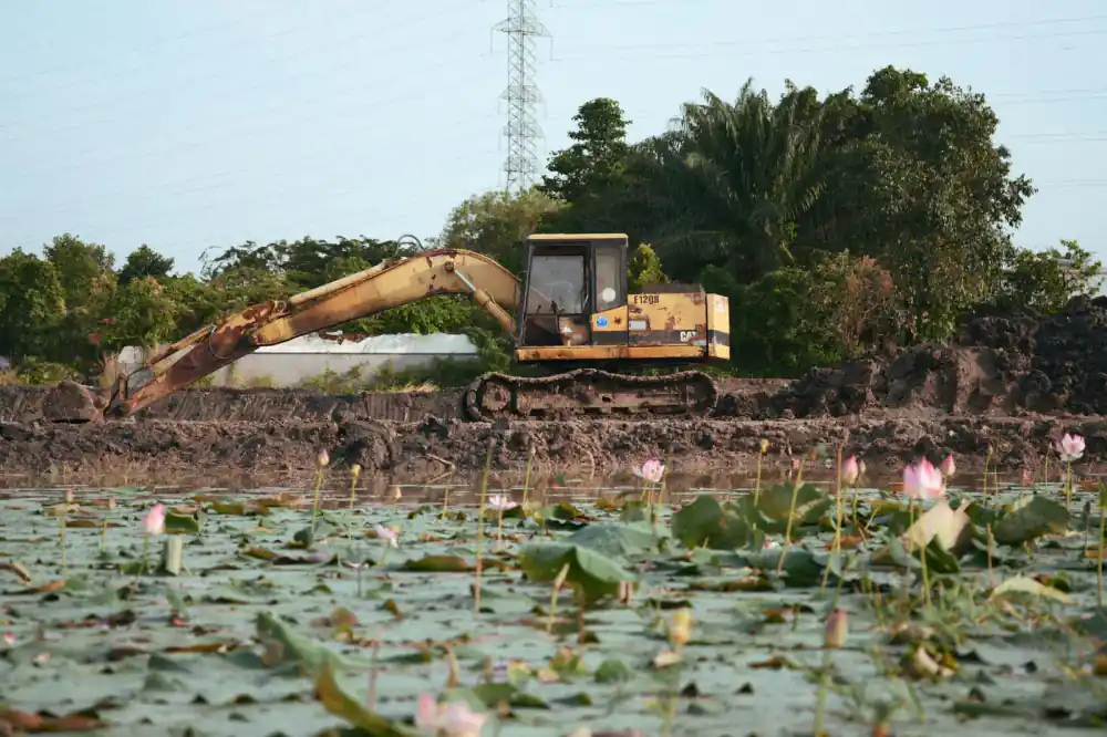 Excavation and geometric planning of a new fish pond